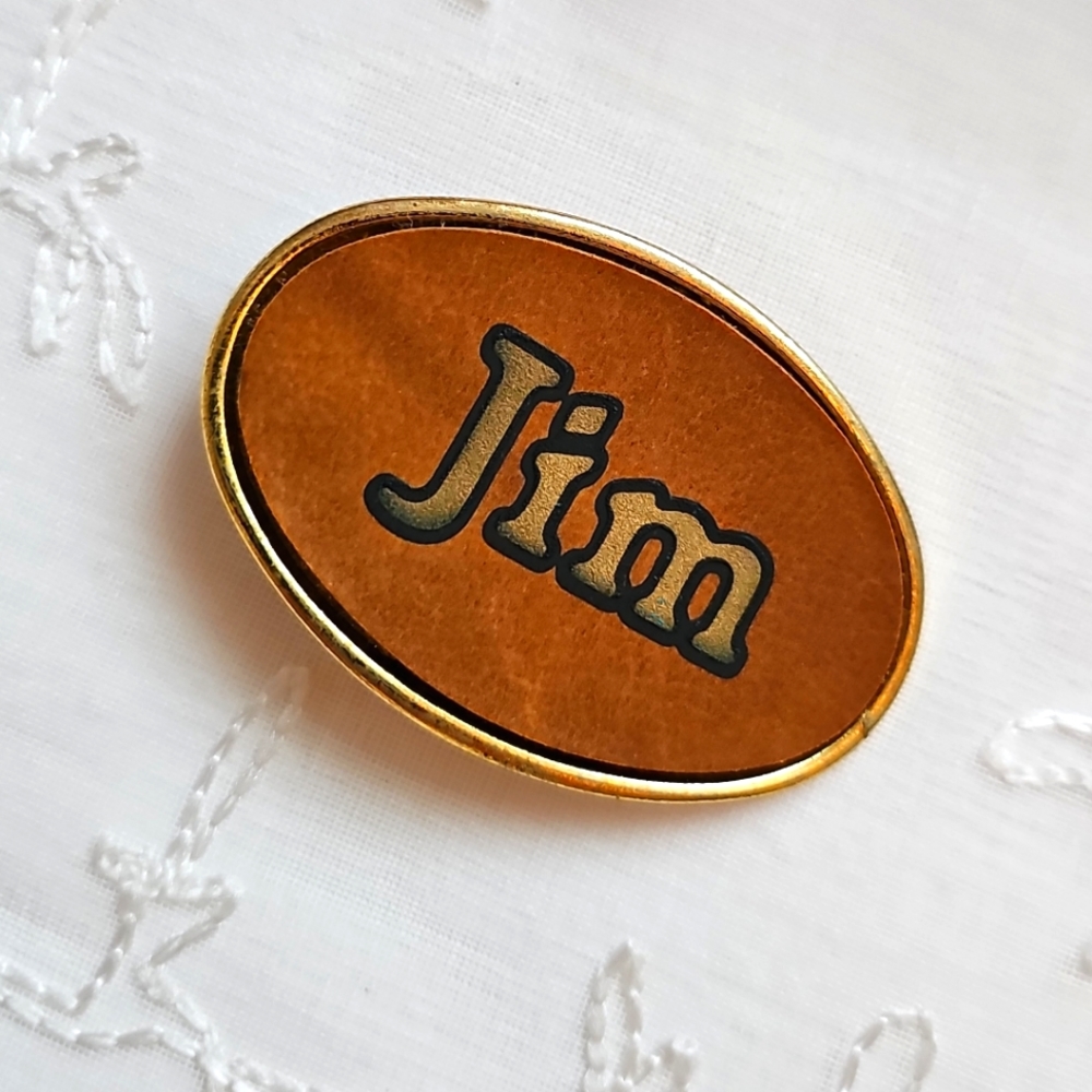 1970s Oden Inc. Brass/Bronze "Jim" Belt Buckle, Personalized Name, Made In USA - Picture 2 of 9